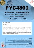 PYC4809 Assignment 3 (COMPLETE ANSWERS) 2024 (635198) - DUE 25 September 2024 