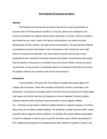 The Properties of Enzymes Lab Report