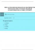 HESI A2 ENGLISH GRAMMAR EXAM AUGUST 2024 PREDICTOR EXCELLENT TOOL TO STUDY GRAMMAR GUARANTEED PASS AT FIRST ATTEMPT!