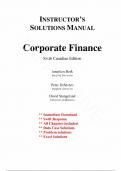 Instructor's Solution Manual for Corporate Finance, 6th Edition by Jonathan Berk, All Chapters | Complete Guide A+