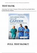 Test Bank - for Advancing Your Career Concepts of Professional Nursing Eighth Edition by Rose Kearney Nunnery, All Chapters | Complete Guide A+