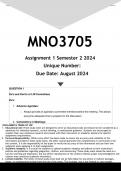 MNO3705 Assignment 1 (ANSWERS) Semester 2 2024 - DISTINCTION GUARANTEED