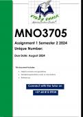 MNO3705 Assignment 1 (QUALITY ANSWERS) Semester 2 2024