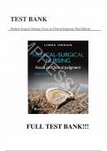 Test Bank - for Medical-Surgical Nursing Focus on Clinical Judgment Third Edition, All Chapters | Complete Guide A+