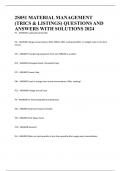 2S051 MATERIAL MANAGEMENT (TRICS & LISTINGS) QUESTIONS AND ANSWERS WITH SOLUTIONS 2024