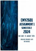 CMY2601 Assignment 1 Semester 2 2024 | Due 14 August 2024