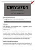 CMY3701 Assignment 1 (Detailed Answers) Semester 2 - Due 12 August 2024