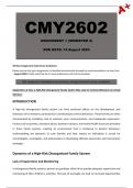 CMY2601 Assignment 1 (Detailed Answers) Semester 2 - Due 14 August 2024