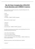 Bio 101 Final- Straighterline UPDATED  Exam Questions and CORRECT Answers