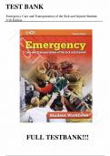 Test Bank - for Emergency Care and Transportation of the Sick and Injured 11th Edition, All Chapters | Complete Guide A+