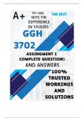 GGH3702 Assignment 1 (COMPLETE ANSWERS) Semester 2 2024 - DUE 26 August 2024