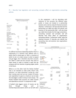 BTEC - Unit 6 - P1 - Describe how legislation and accounting concepts affect an organizations accounting policies. M1 – Compare the final accounts of two organizations explaining the similarities and differences.