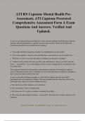 ATI RN Capstone Mental Health Pre- Assessment, ATI Capstone Proctored Comprehensive Assessment Form A Exam Questions And Answers. Verified And Updated.