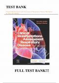 Test Bank - for Clinical Manifestations and Assessment of Respiratory Disease 9th Edition by Terry Des Jardins, All Chapters | Complete Guide A+