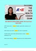 ACE HEALTH COACH FINAL EXAM/ 40+ Qs & Ans/ 2024-2025.  