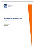 Samenvatting Criminologische Psychologie 