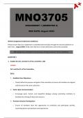 MNO3705 Assignment 1 (Detailed Answers) Semester 2 - Due August 2024