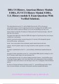 DBA US History, American History Module 8 DBA, FLVS US History Module 8 DBA, U.S. History module 8. Exam Questions With Verified Solutions.