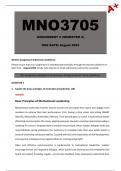 MNO3705 Assignment 2 (Detailed Answers) Semester 2 - Due August 2024