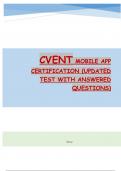 CVENT Mobile App Certification (updated test with answered questions)