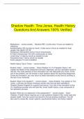   Shadow Health  Tina Jones, Health History Questions And Answers 100% Verified.