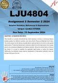 LJU4804 Assignment 2 (COMPLETE ANSWERS) Semester 2 2024 (572928) - DUE 13 September 2024