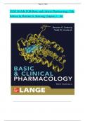 TEST BANK For Basic and Clinical Pharmacology, 15th Edition by Bertram G. Katzung, Verified Chapters 1 - 66, Complete Newest Version