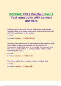 WVSSAC 2022 Football Part 1 Test questions with correct answers