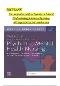 TEST BANK For Varcarolis Essentials of Psychiatric Mental Health Nursing, 5th Edition (Fosbre, 2024), Verified Chapters 1 - 28, Complete Newest Version