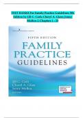 TEST BANK For Family Practice Guidelines, 5th Edition by Jill C. Cash; Cheryl A. Glass, Verified Chapters 1 - 23, Complete Newest Version