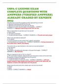 USPA C LICENSE EXAM COMPLETE QUESTIONS WITH ANSWERS (VERIFIED ANSWERS) ALREADY GRADED BY EXPERTS 2024