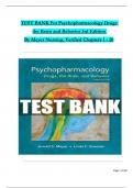 Psychopharmacology: Drugs, the Brain, and Behavior, 3rd Edition TEST BANK By Meyer Nursing, Verified Chapters 1 - 20, Complete Newest Version