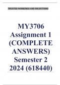 CMY3706 Assignment 1 (COMPLETE ANSWERS) Semester 2 2024 (618440) - DUE 12 August 2024 ; 100% TRUSTED Complete, trusted solutions and explanationsEnsure your success with us ...........