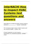 interNACHI How to Inspect HVAC Systems test questions and answers