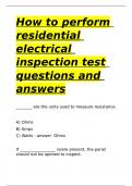 How to perform residential electrical inspection test questions and answers