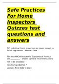 Safe Practices For Home Inspectors Quizzes test questions and answers