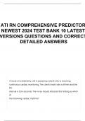 ATI RN COMPREHENSIVE PREDICTOR NEWEST 2024 TEST BANK 10 LATEST VERSIONS QUESTIONS AND CORRECT DETAILED ANSWERS