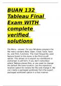 BUAN 132 Tableau Final Exam WITH complete verified solutions