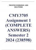 CMY3705 Assignment 1 (COMPLETE ANSWERS) Semester 2 2024 (238598) - DUE 23 August 2024 ; 100% TRUSTED Complete, trusted solutions and explanations. 