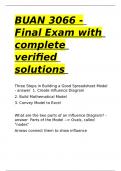 BUAN 3066 - Final Exam with complete verified solutions