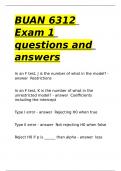 BUAN 6312 Exam 1 questions and answers