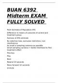 BUAN 6392 Midterm EXAM FULLY SOLVED