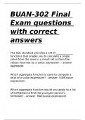 BUAN-302 Final Exam questions with correct answers