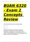 BUAN 6320 - Exam 2 Concepts Review