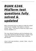 BUAN 6346 MidTerm test questions fully solved & updated.