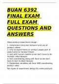 BUAN 6392 FINAL EXAM FULL EXAM QUESTIONS AND ANSWERS