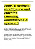 FedVTE Artificial Intelligence and Machine Learning Exam(solved & updated).