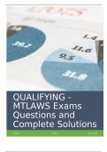 QUALIFYING - MTLAWS Exams Questions and Complete Solutions.