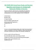 WU NURS 402 Actual Exam Study and Revision  Questions and Answers A+ Graded with  Rationales Walden University.