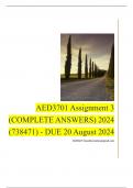 AED3701 Assignment 3 (COMPLETE ANSWERS) 2024 (738471) - DUE 20 August 2024